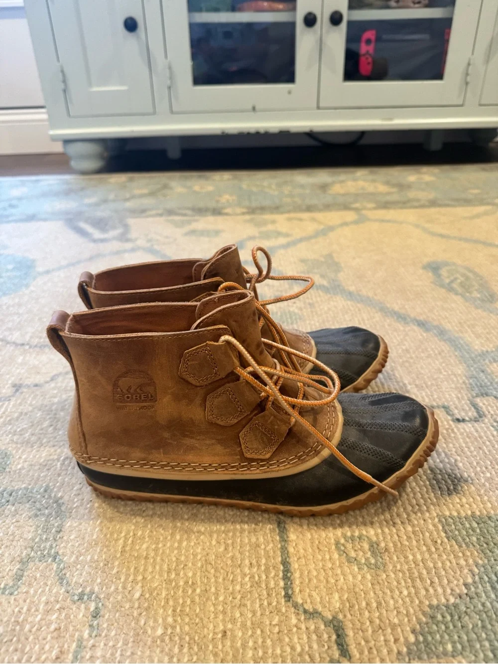 Sorel Brown and Black Lace-Up Duck Boots